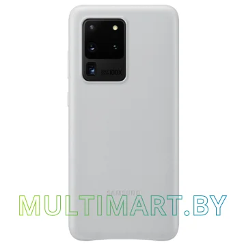 Чехол Samsung Leather Cover для Samsung Galaxy S20 Ultra (светло-серый)